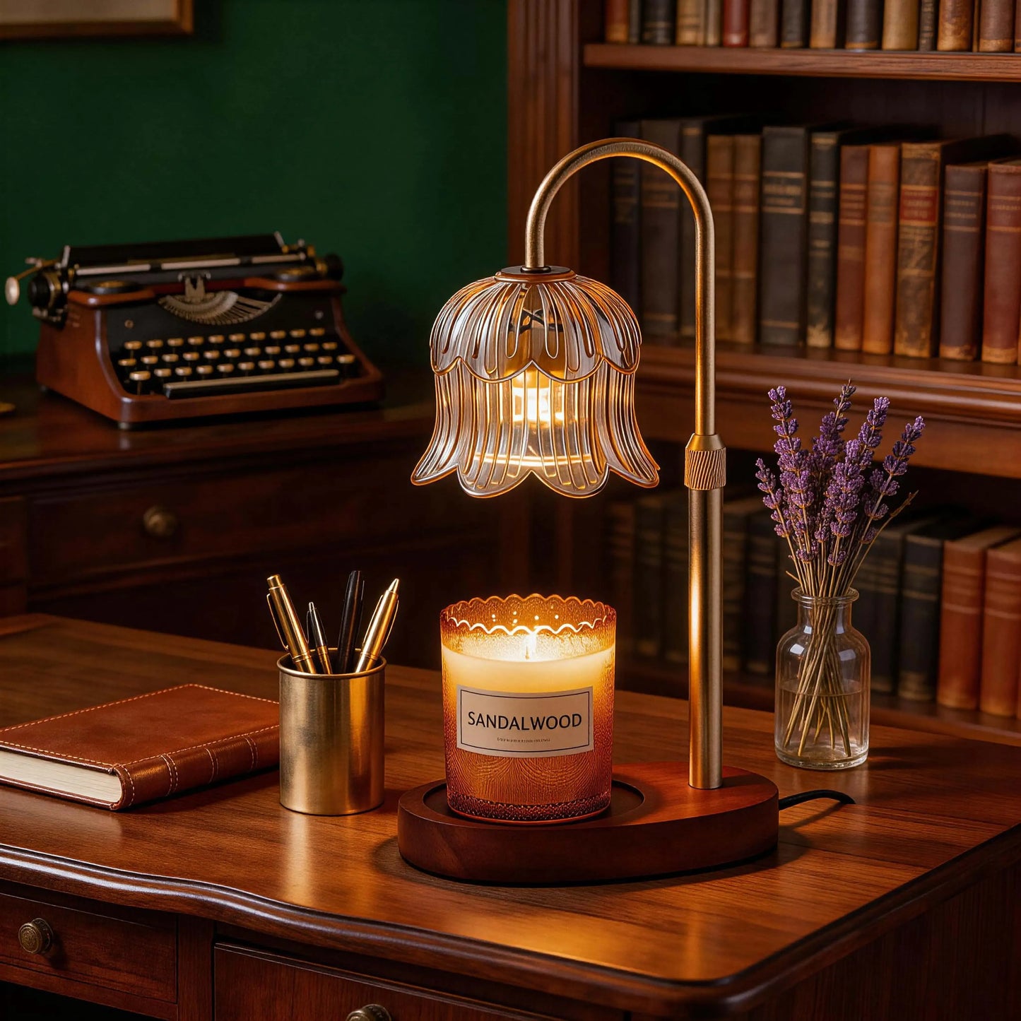 Modern Metal Candle Warmer Lamp with Timer & Brightness Control