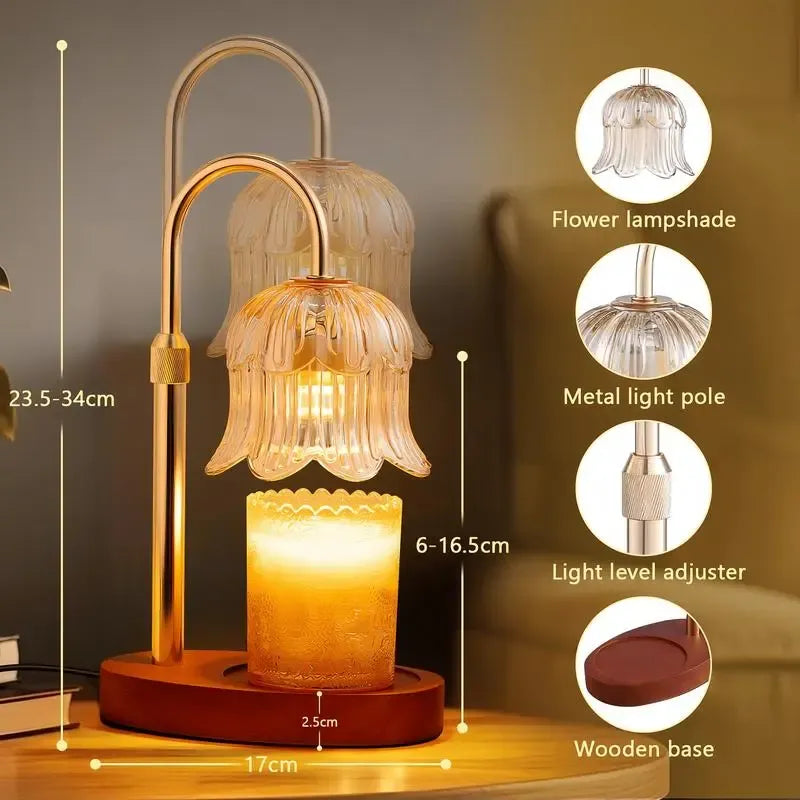 Modern Metal Candle Warmer Lamp with Timer & Brightness Control