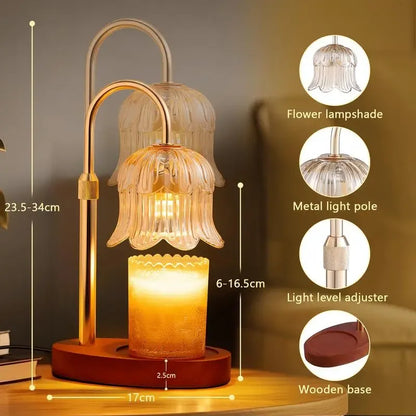 Modern Metal Candle Warmer Lamp with Timer & Brightness Control