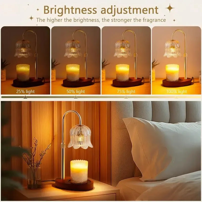 Modern Metal Candle Warmer Lamp with Timer & Brightness Control