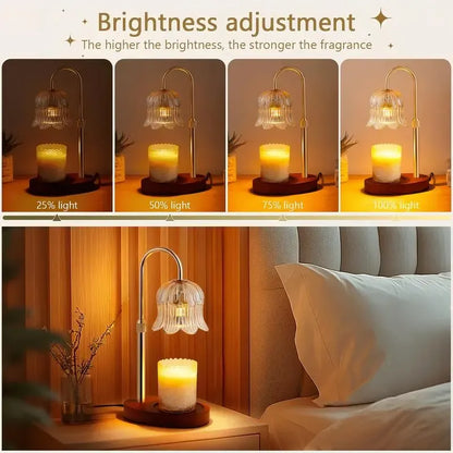 Modern Metal Candle Warmer Lamp with Timer & Brightness Control
