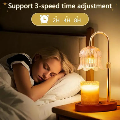 Modern Metal Candle Warmer Lamp with Timer & Brightness Control