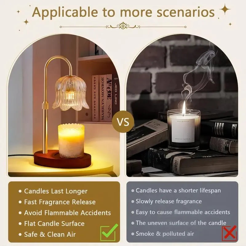 Modern Metal Candle Warmer Lamp with Timer & Brightness Control