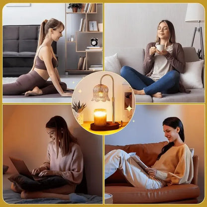 Modern Metal Candle Warmer Lamp with Timer & Brightness Control