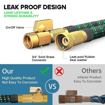 50/100FT 4X Stronger Deluxe Heavy Duty Expandable Flexible Garden Water Hose for Gardening & Outdoor Use Strong Construction Versatile