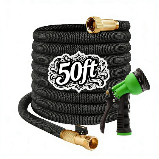 50/100FT 4X Stronger Deluxe Heavy Duty Expandable Flexible Garden Water Hose for Gardening & Outdoor Use Strong Construction Versatile