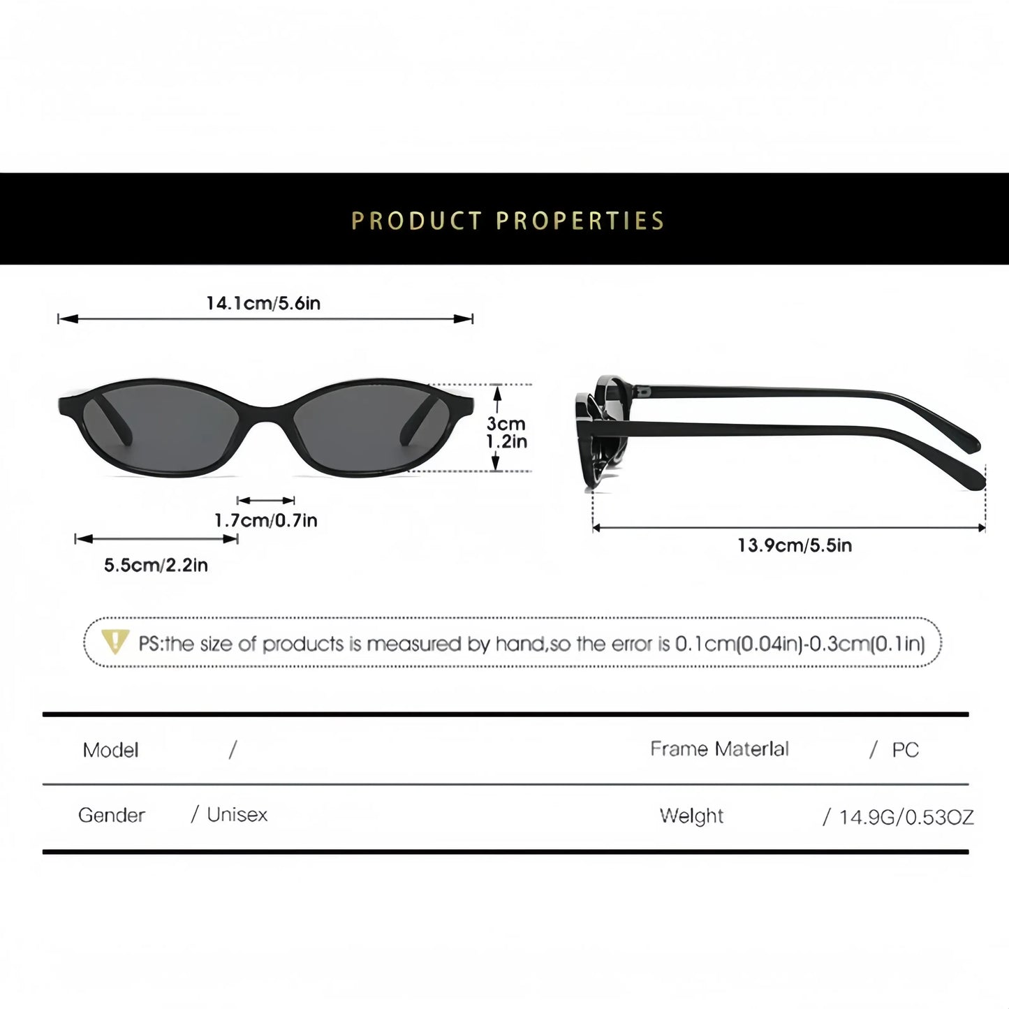 3 PCS Retro Oval Sunglasses for Women Chic Cat Eye 90s Sunnies Lightweight Narrow Shades Trendy UV Protection Sunglasses Vintage