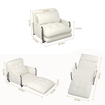 Adjustable Floor Sofa Couch with Adjustable Backrest, Multi-Functional Bean Bag Bed with  2 Pillows