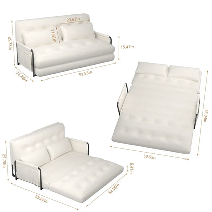 Adjustable Floor Sofa Couch with Adjustable Backrest, Multi-Functional Bean Bag Bed with  2 Pillows