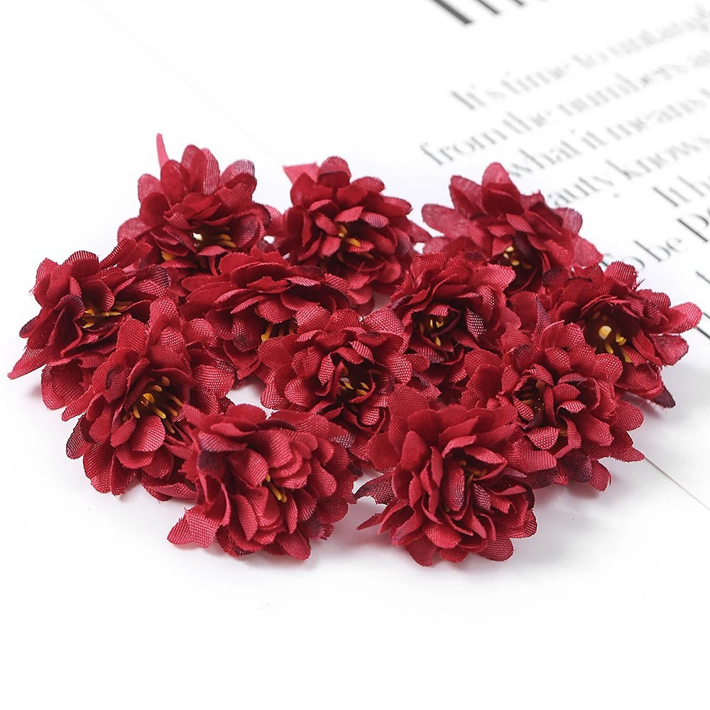 10/20/50Pcs Mini Artificial Rose Silk Flower Heads Simulated Flower Home Room Decoration Wedding Decoration DIY Wreath Accessory
