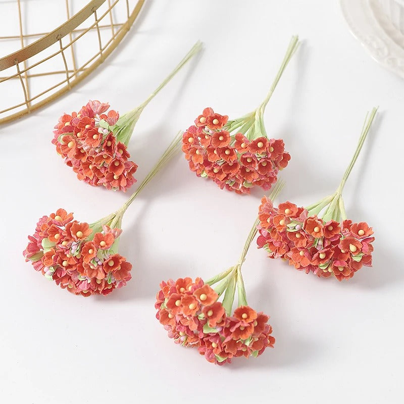 1/3/5Pcs 11cm Artificial Flower Silk Babysbreath Outdoor Garden arch Bonsai Wedding Valentine Home Decor Festival Diy Gifts