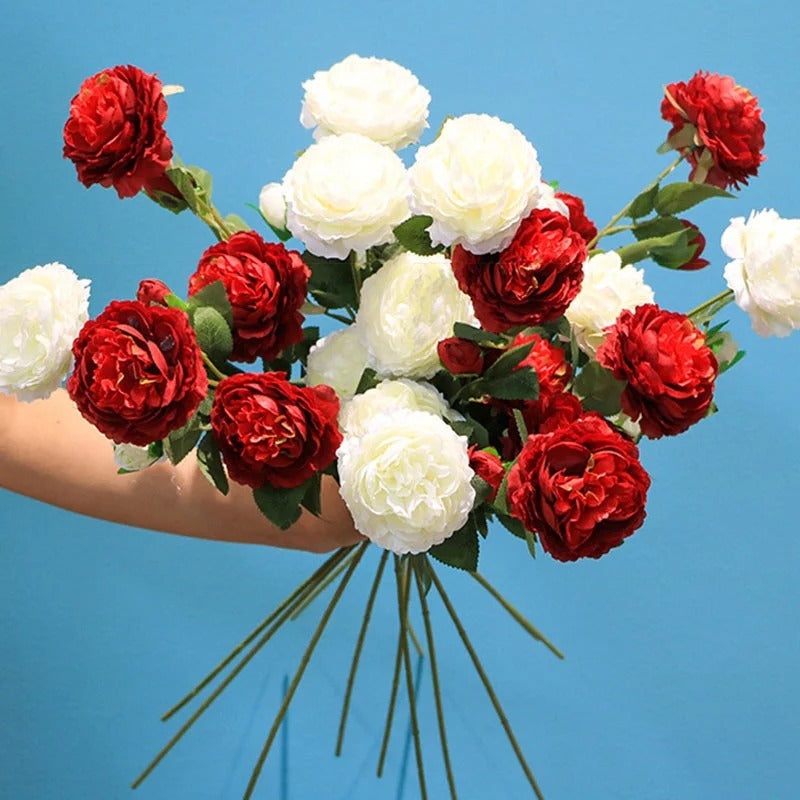 1pcs 60cm Artificial Peony Rose Silk Flowers Bedroom Table Decor 3 Heads Fake Flowers Party Home Decoration Wedding Bouquet