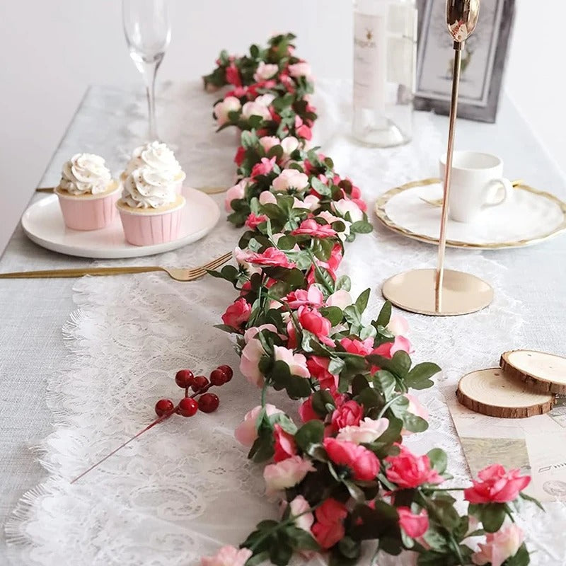250CM Artificial Rose Flowers for Wedding Home Room Decoration Autumn Garden Outdoor Arch Christmas Rattan DIY Fake Plants Vine