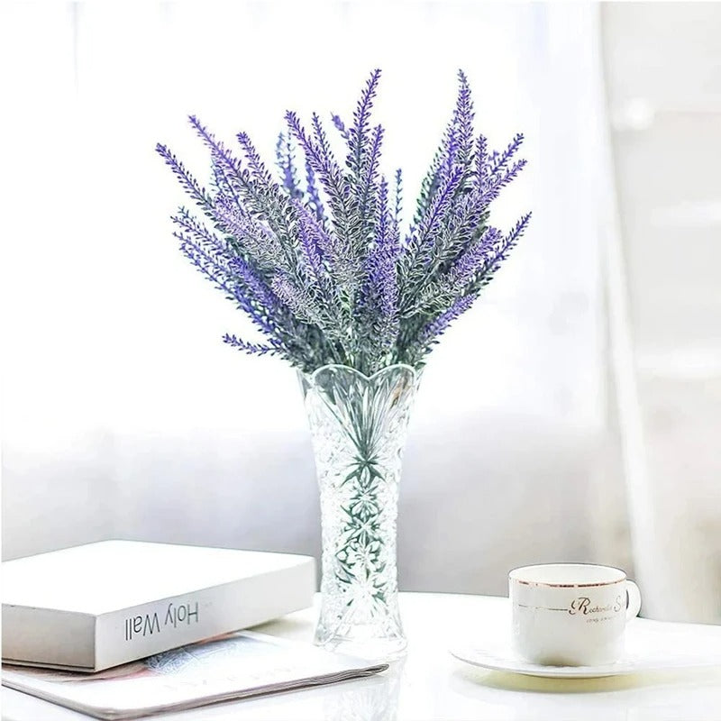 35cm Purple Plastic Artificial Lavender Fake Plant for Wedding Home Room Garden Decorations Bridal Bouquet Photography Props