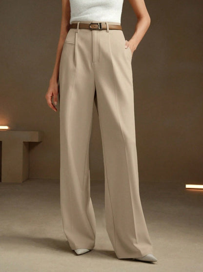 Women's Solid Color Basic Wide Leg Loose Pleated Pants