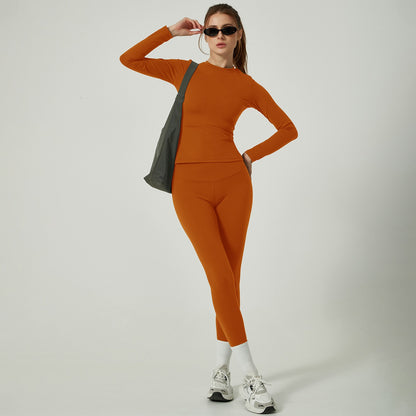 Women's Solid Color Set, Basic Versatile T-Shirt Top