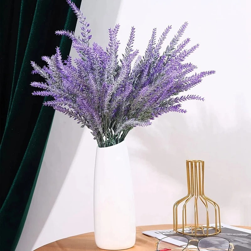35cm Purple Plastic Artificial Lavender Fake Plant for Wedding Home Room Garden Decorations Bridal Bouquet Photography Props