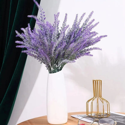 35cm Purple Plastic Artificial Lavender Fake Plant for Wedding Home Room Garden Decorations Bridal Bouquet Photography Props