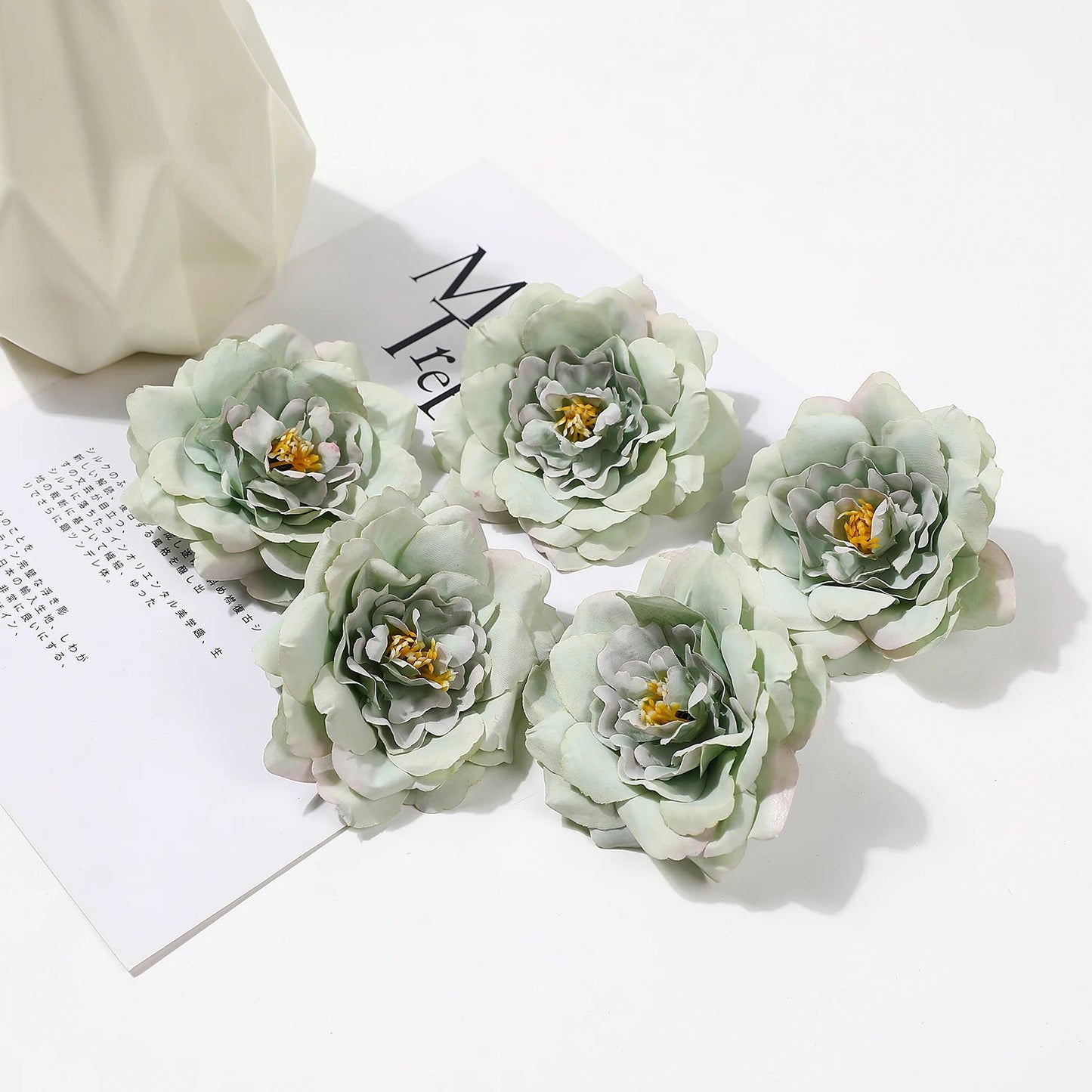 2/5/10Pcs 9cm Artificial Silk Carnation Flower Heads Wedding Home Decoration DIY Bride Holding flowers Accessories Fake Flowers