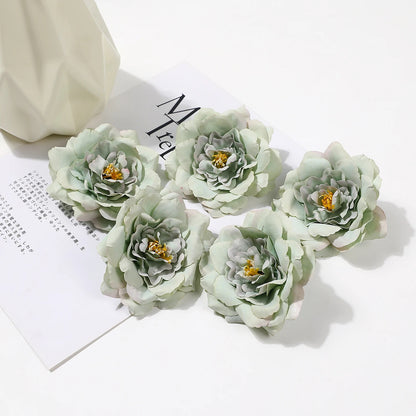 2/5/10Pcs 9cm Artificial Silk Carnation Flower Heads Wedding Home Decoration DIY Bride Holding flowers Accessories Fake Flowers