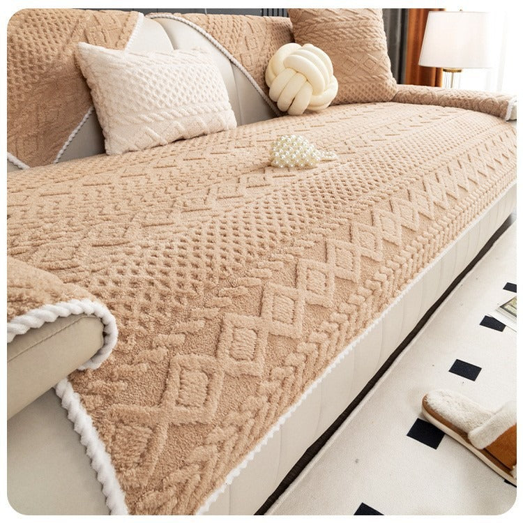 Solid Color Sofa Cover: Non-slip Washable Sofa Slipcover