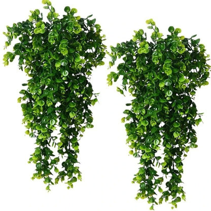 Artificial 5Forks Rattan Eucalyptus Wall Hanging Simulation Greenery Fake Hanging Plants Vine Diy  Home Outdoor Decor Plant