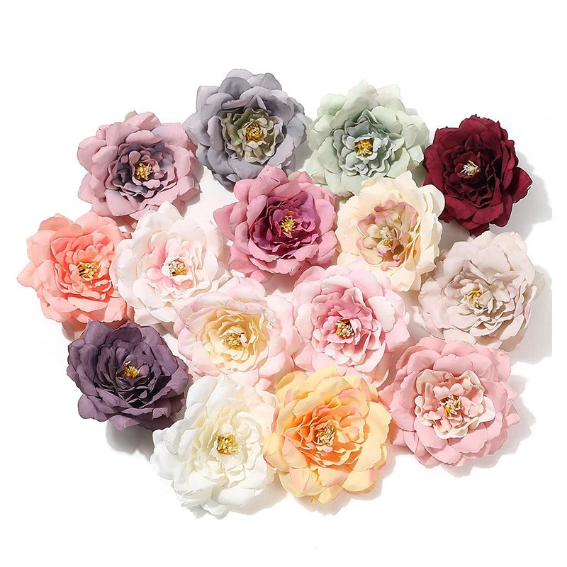2/5/10Pcs 9cm Artificial Silk Carnation Flower Heads Wedding Home Decoration DIY Bride Holding flowers Accessories Fake Flowers