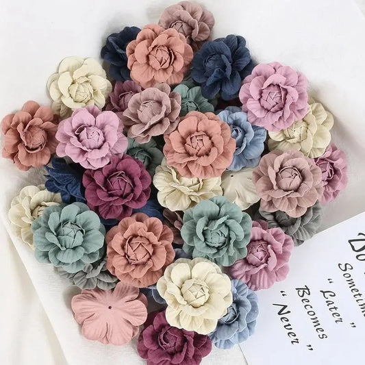 5/10Pcs Artificial Eco-friendly Flower Home Living Room Party Decor Wedding Garland Decorations DIY Hair Corsage Accessories