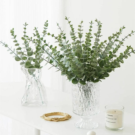 12pcs Artificial Plants Eucalyptus Branches 41cm for Bedroom Home Table Decoration Wedding Decor Arrangement Wreath Fake Plants