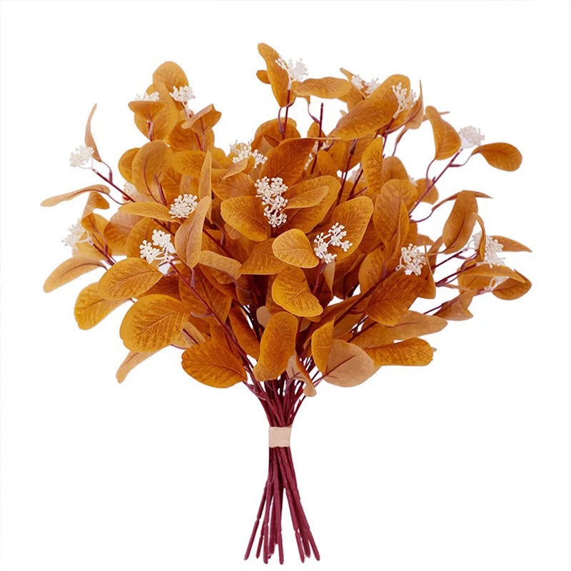 52cm Artificial Fall Eucalyptus Fake Foliage Branches Autumn Flowers Decorations Home Wedding Thanksgiving Christmas Decoration