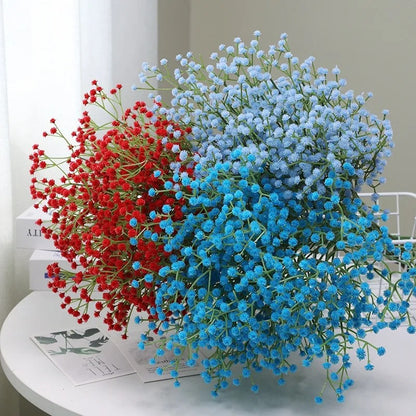 1Branch 90Heads Artificial Full Sky Stars Flowers Bouquet Multiple Colors Partys Brides Wedding Home Decorative Fake Plant