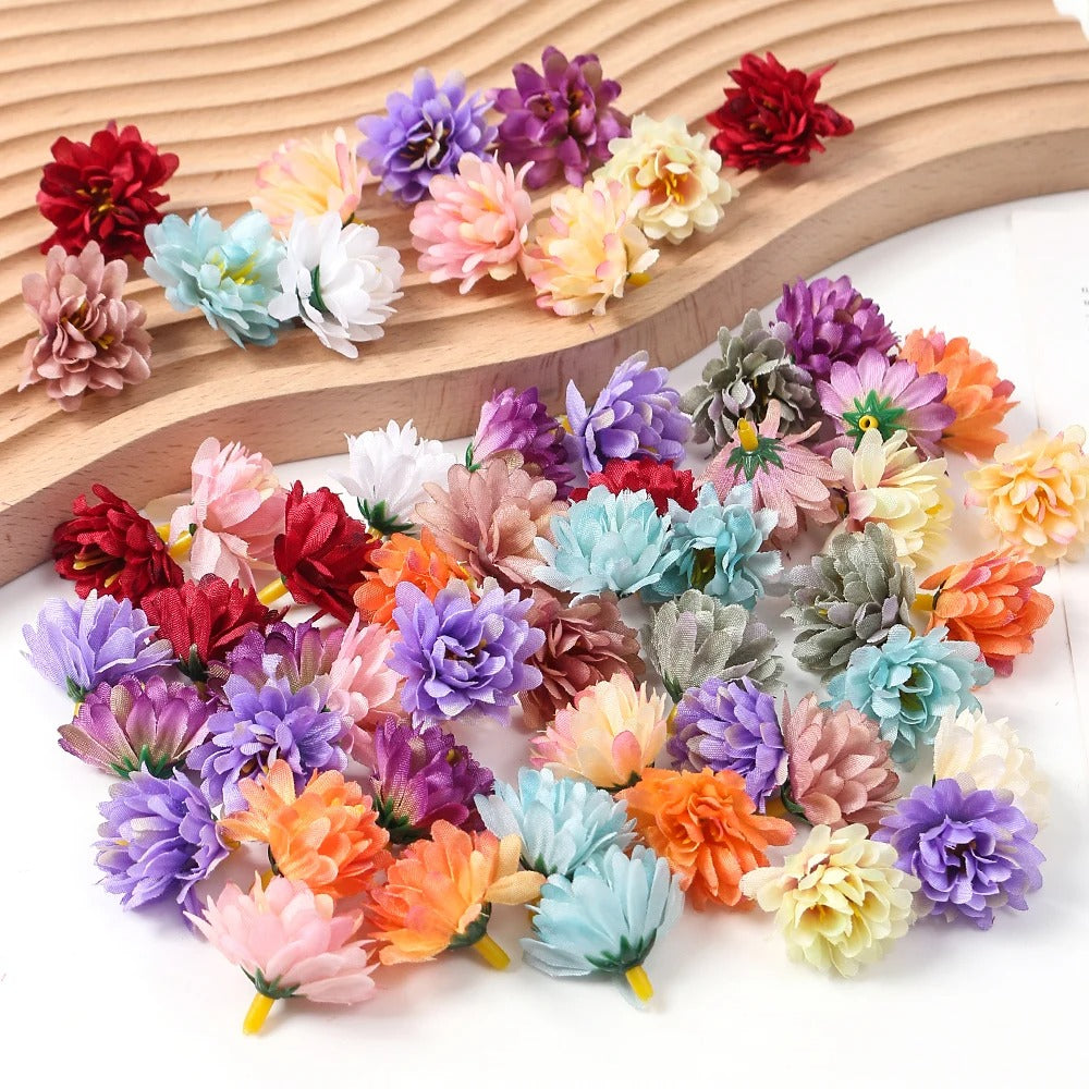 10/20/50Pcs Mini Artificial Rose Silk Flower Heads Simulated Flower Home Room Decoration Wedding Decoration DIY Wreath Accessory
