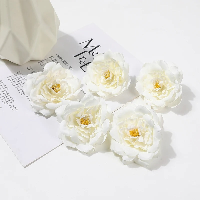 2/5/10Pcs 9cm Artificial Silk Carnation Flower Heads Wedding Home Decoration DIY Bride Holding flowers Accessories Fake Flowers