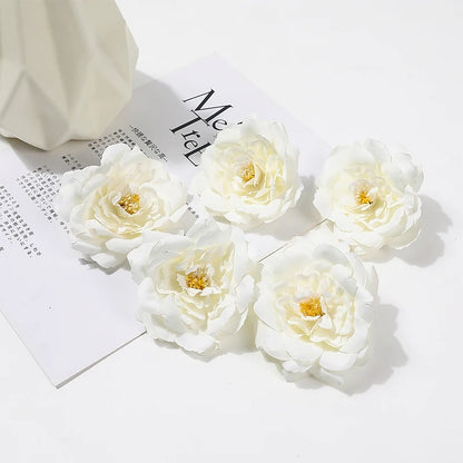 2/5/10Pcs 9cm Artificial Silk Carnation Flower Heads Wedding Home Decoration DIY Bride Holding flowers Accessories Fake Flowers
