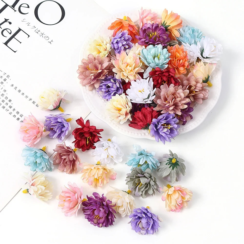 10/20/50Pcs Mini Artificial Rose Silk Flower Heads Simulated Flower Home Room Decoration Wedding Decoration DIY Wreath Accessory