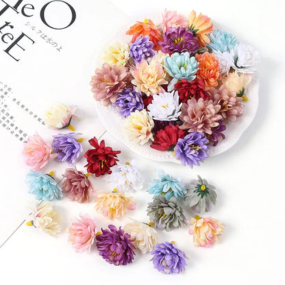 10/20/50Pcs Mini Artificial Rose Silk Flower Heads Simulated Flower Home Room Decoration Wedding Decoration DIY Wreath Accessory