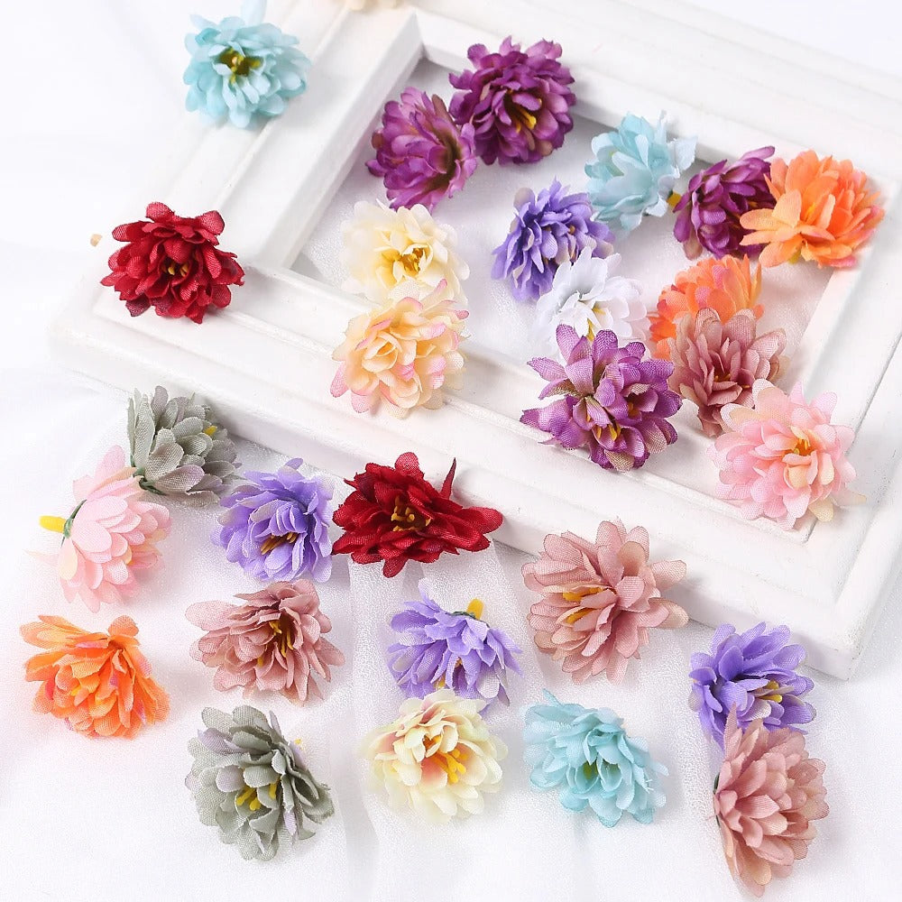 10/20/50Pcs Mini Artificial Rose Silk Flower Heads Simulated Flower Home Room Decoration Wedding Decoration DIY Wreath Accessory