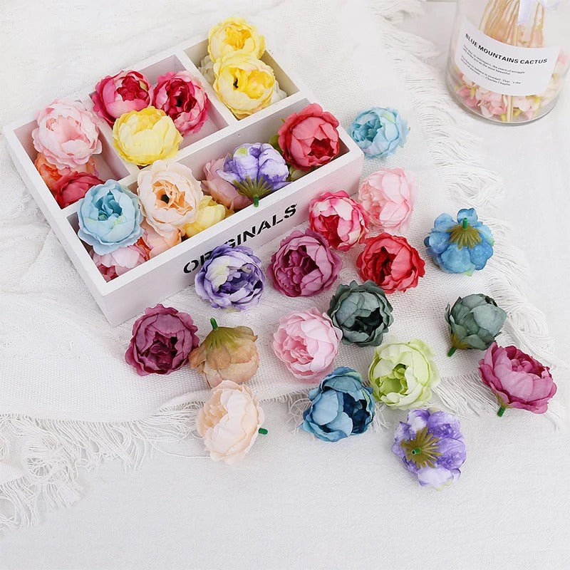 5/10Pcs Artificial Peony Flowers 4.5cm Fake Flower Heads for Home Room Dceor Wedding Marriage Decoration DIY Gifts Accessory