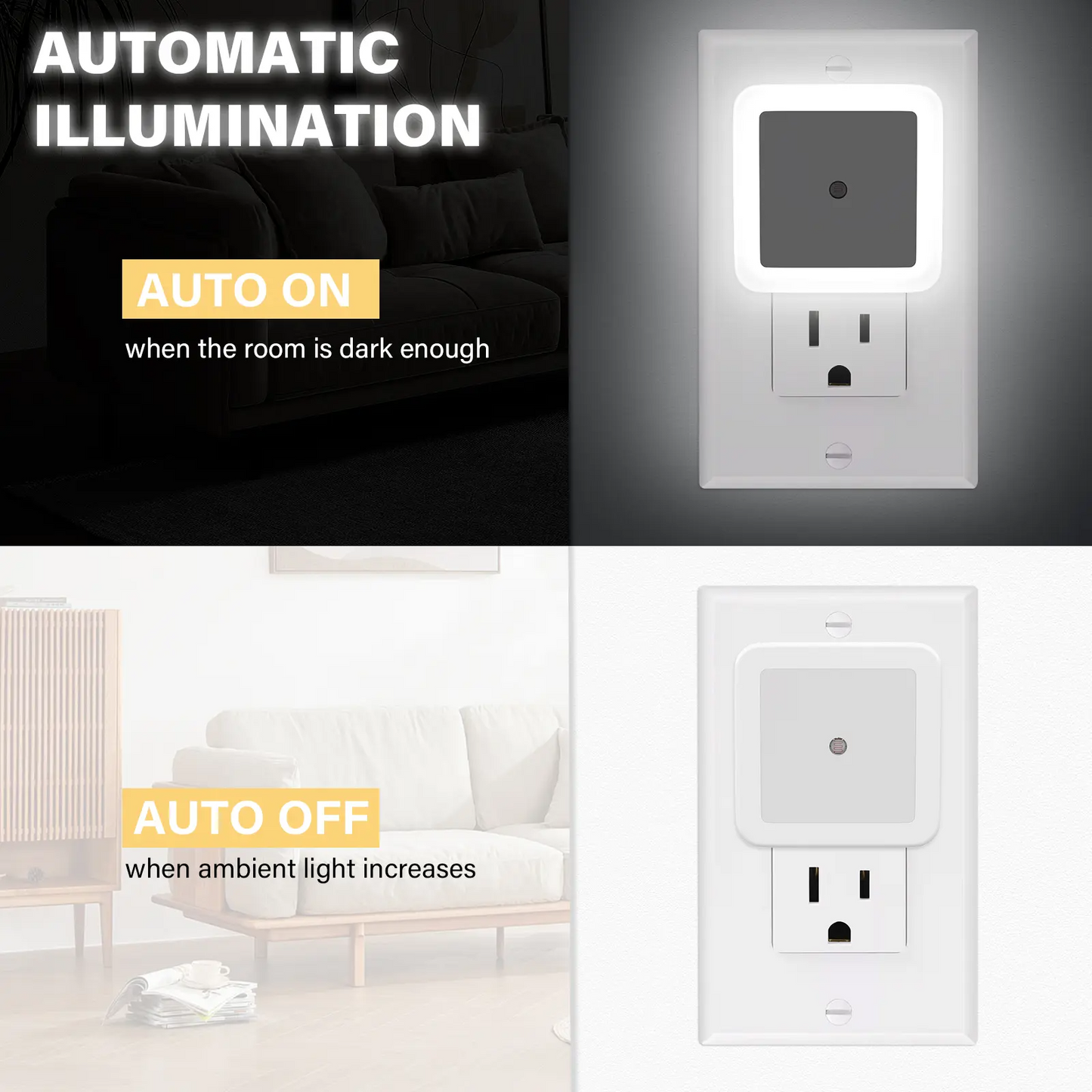 Night Light, Night Lights Plug into Wall 6-Pack, Plug in Night Light