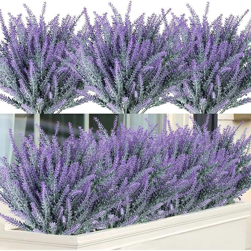 35cm Purple Plastic Artificial Lavender Fake Plant for Wedding Home Room Garden Decorations Bridal Bouquet Photography Props
