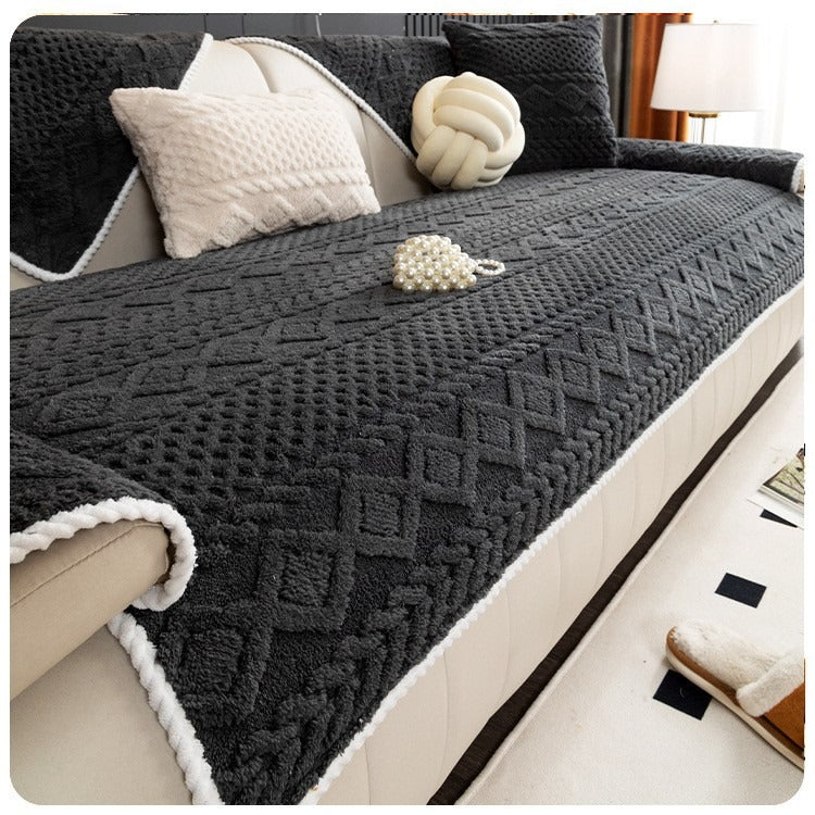 Solid Color Sofa Cover: Non-slip Washable Sofa Slipcover