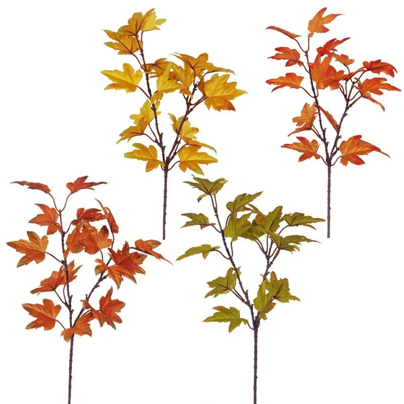 Artificial Maple Leaf Branch Autumn Rustic Wedding Decoration Accessories Fake Flower Plants Centerpieces For Tables