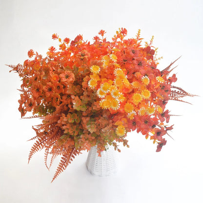 Artificial Flowers Autumn Decoration Plant Violet Eucalyptus Bouquet Outdoor Garden Bushes Decor Home Wedding Office Accessories