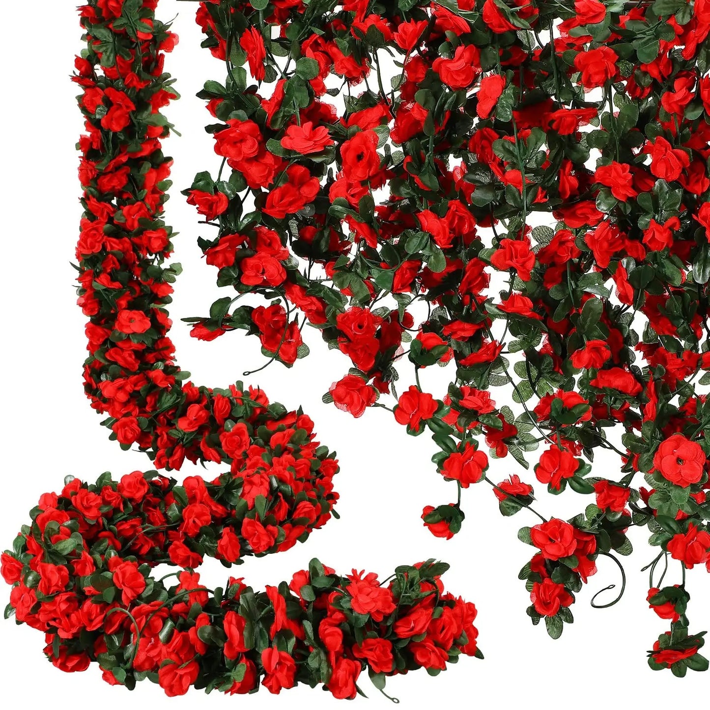 1pc 250CM Artificial Flowers Garland Rose Vines Fake Hanging Flower Vine for Wedding Arch Wall Decor Home Garden Room Decoration