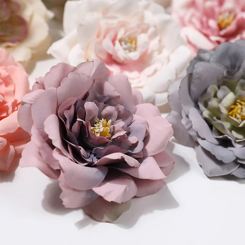 2/5/10Pcs 9cm Artificial Silk Carnation Flower Heads Wedding Home Decoration DIY Bride Holding flowers Accessories Fake Flowers