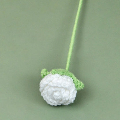 rose Handmade Crochet Flower without Vase, Flowers Bouquet, Artificial Flower, Gifts for Girlfriend, Fall Room Decor, Decorative Flower for Mom, Friends