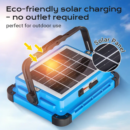 Solar Rechargeable LED Work Light, 288 Super Bright 5730 Beads Floodlight with USB & Type-C Charging