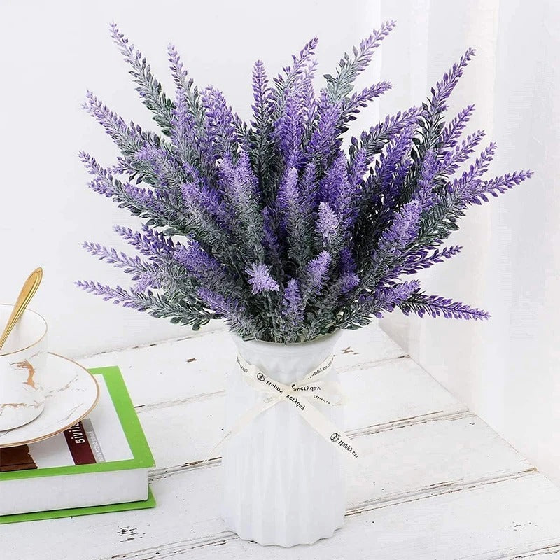 35cm Purple Plastic Artificial Lavender Fake Plant for Wedding Home Room Garden Decorations Bridal Bouquet Photography Props