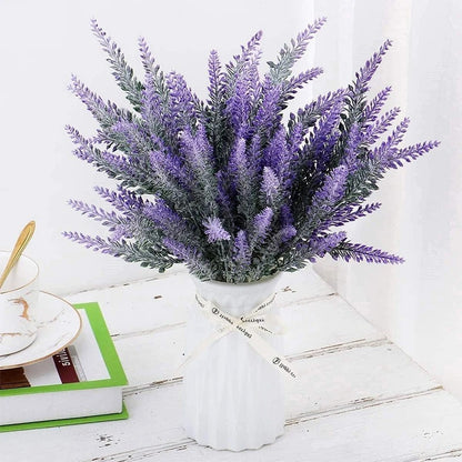 35cm Purple Plastic Artificial Lavender Fake Plant for Wedding Home Room Garden Decorations Bridal Bouquet Photography Props