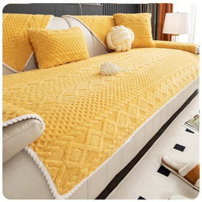 Solid Color Sofa Cover: Non-slip Washable Sofa Slipcover